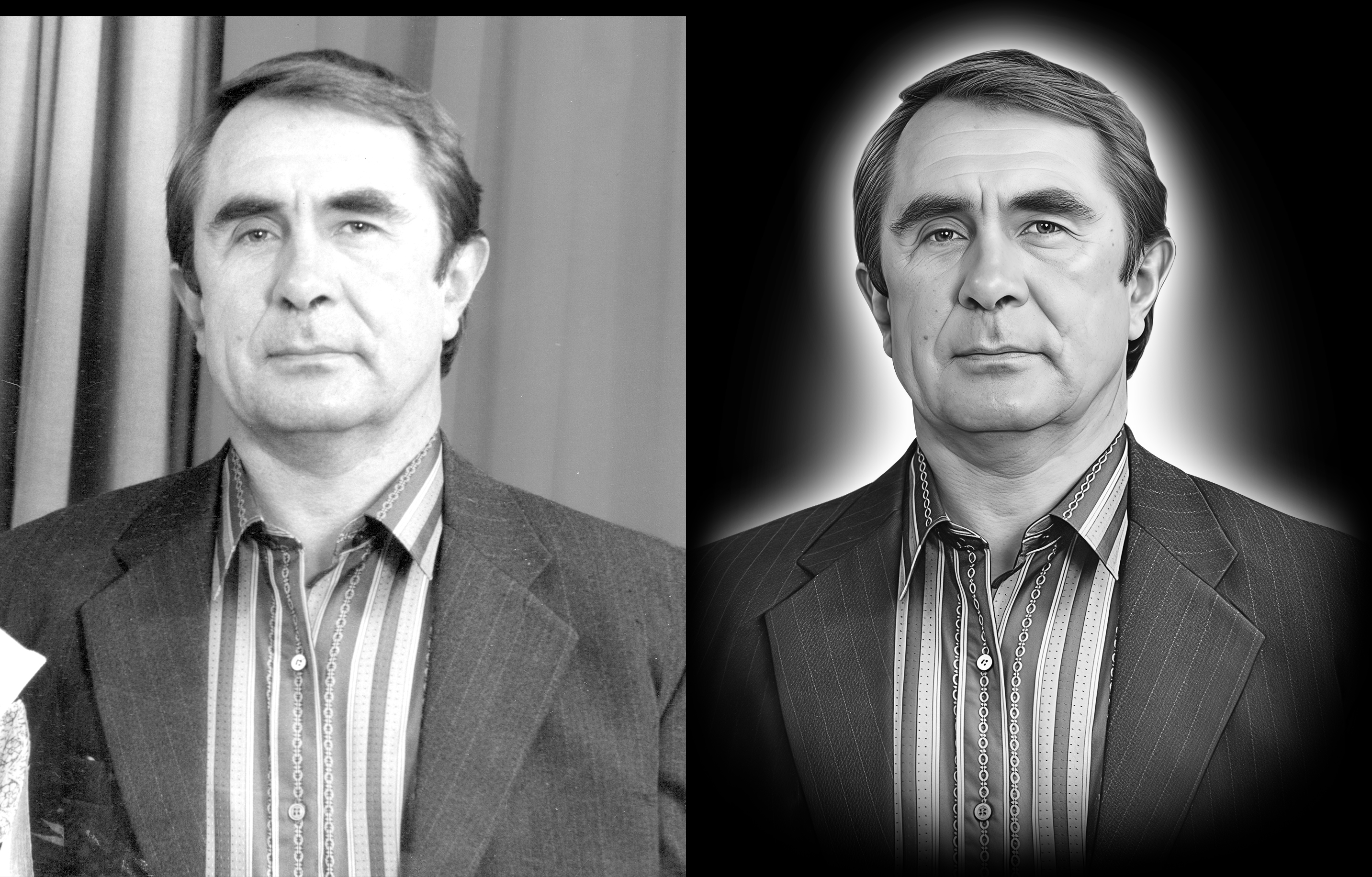 High detail memorial photo retouching for stone engraving