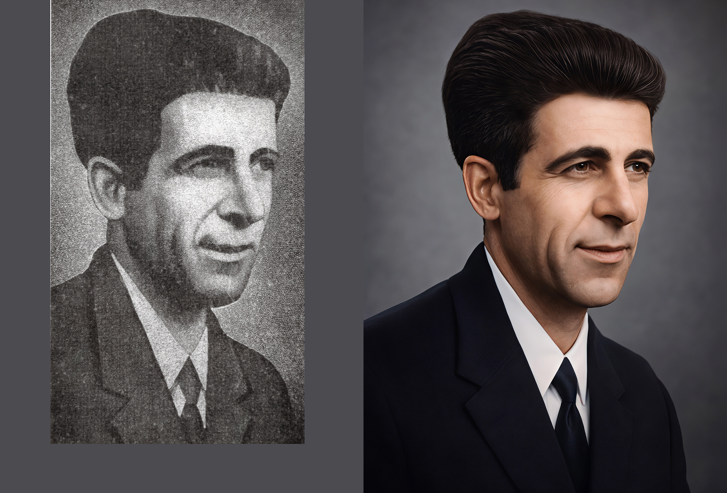 Old portrait restoration prepared for gravestone engraving