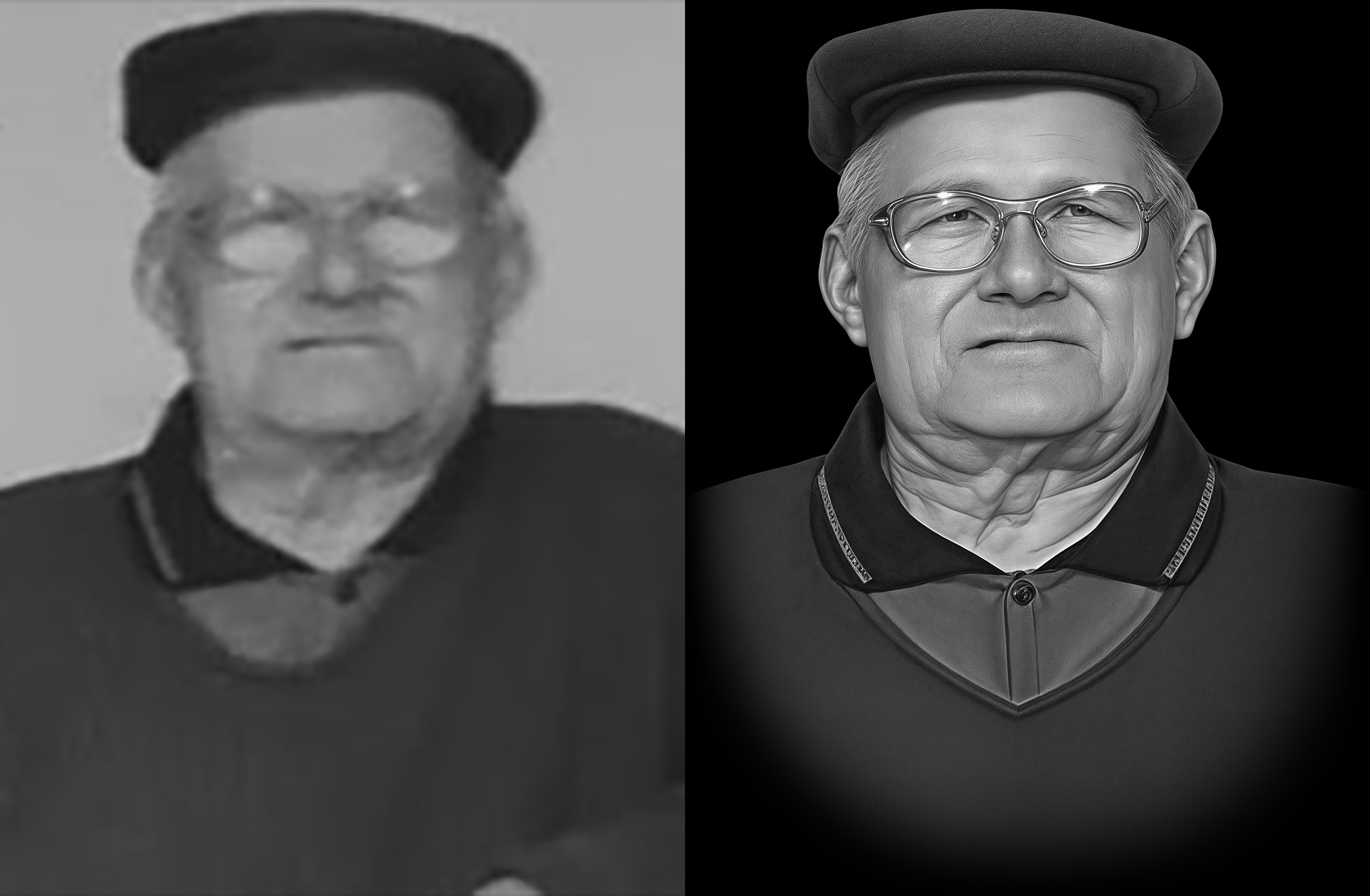 Professional memorial photo retouching service